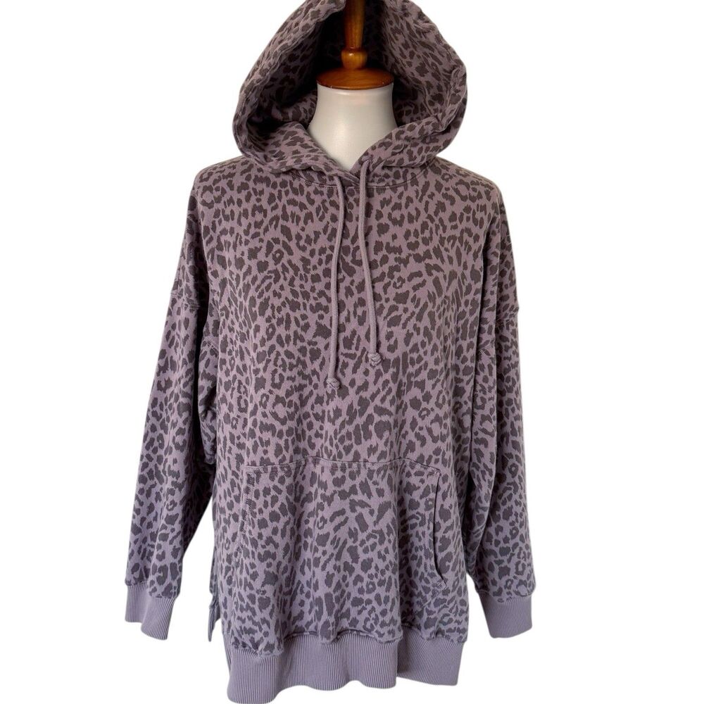 American Eagle Ahh-Mazingly Soft Jegging Fit Sweatshirt Hoodie Sz Small Leopard
